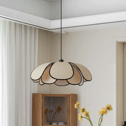 Nordic Petal Iron Plant Fiber Pendant Light