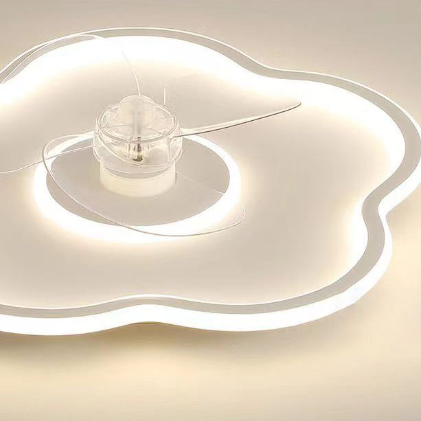 Minimalist Flower Iron Acrylic LED Flush Mount Fan Light