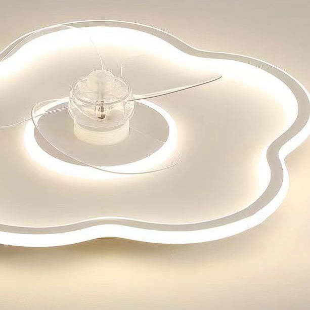 Minimalist Flower Iron Acrylic LED Flush Mount Fan Light