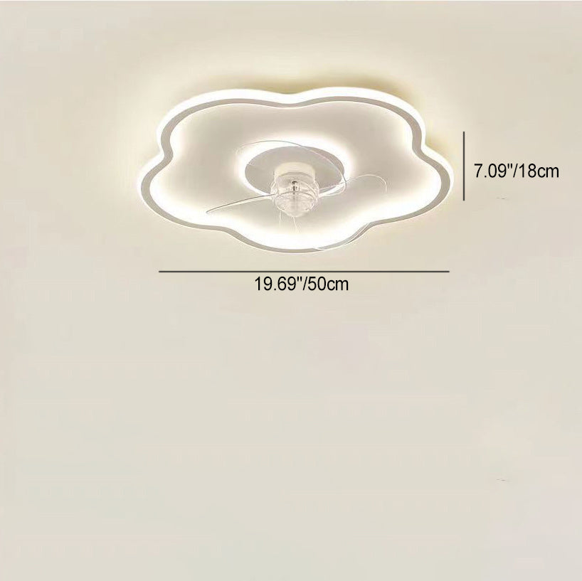 Minimalist Flower Iron Acrylic LED Flush Mount Fan Light