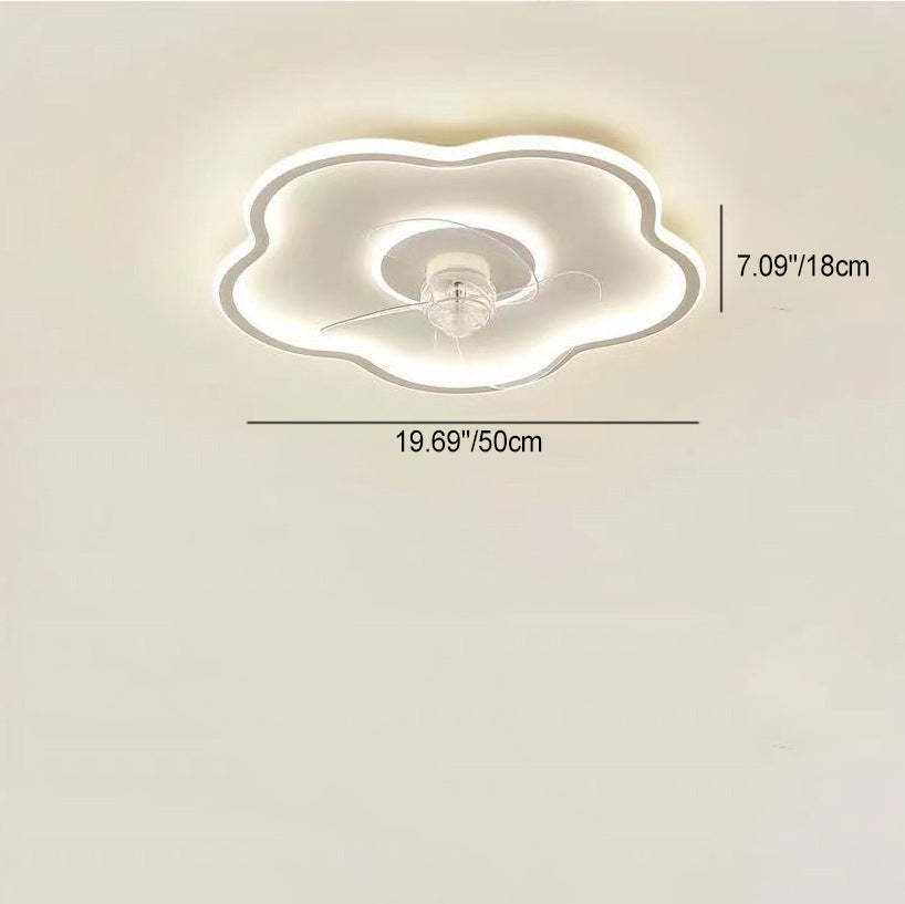 Minimalist Flower Iron Acrylic LED Flush Mount Fan Light