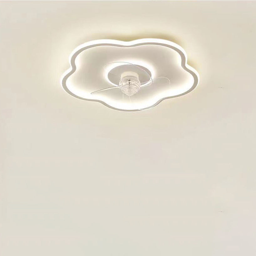 Minimalist Flower Iron Acrylic LED Flush Mount Fan Light