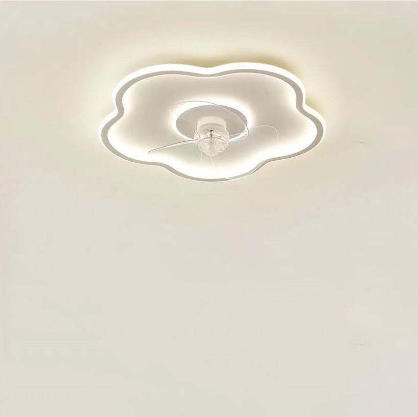 Minimalist Flower Iron Acrylic LED Flush Mount Fan Light