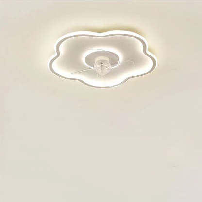Minimalist Flower Iron Acrylic LED Flush Mount Fan Light