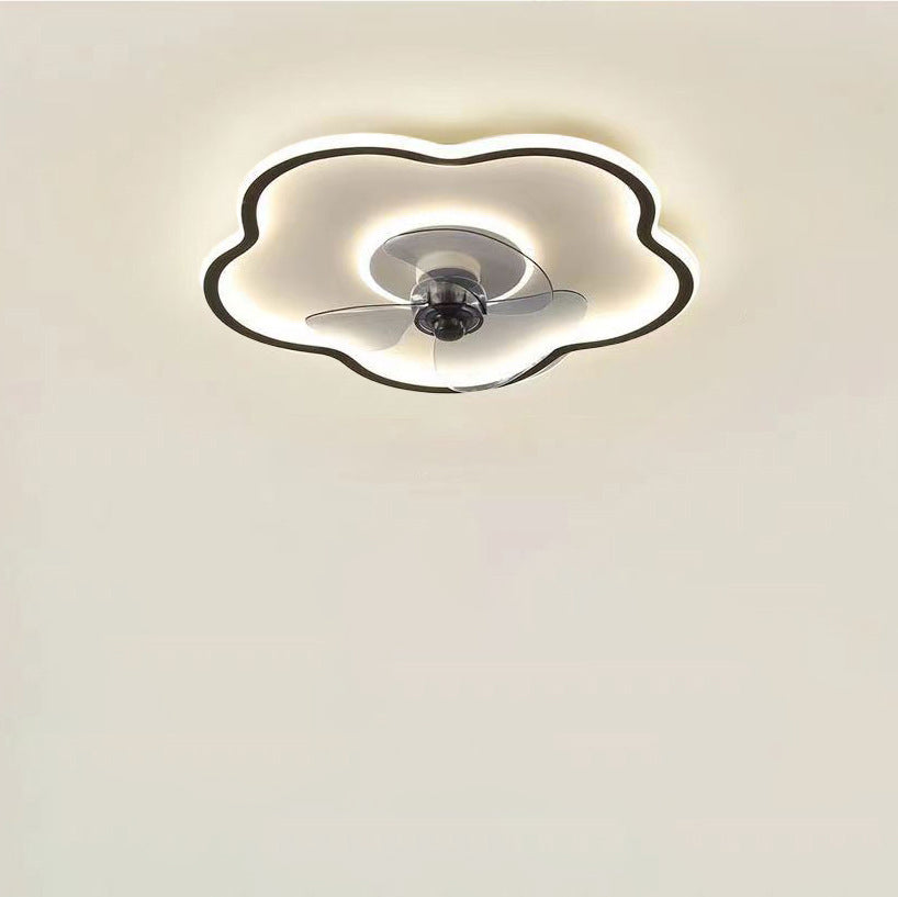 Minimalist Flower Iron Acrylic LED Flush Mount Fan Light