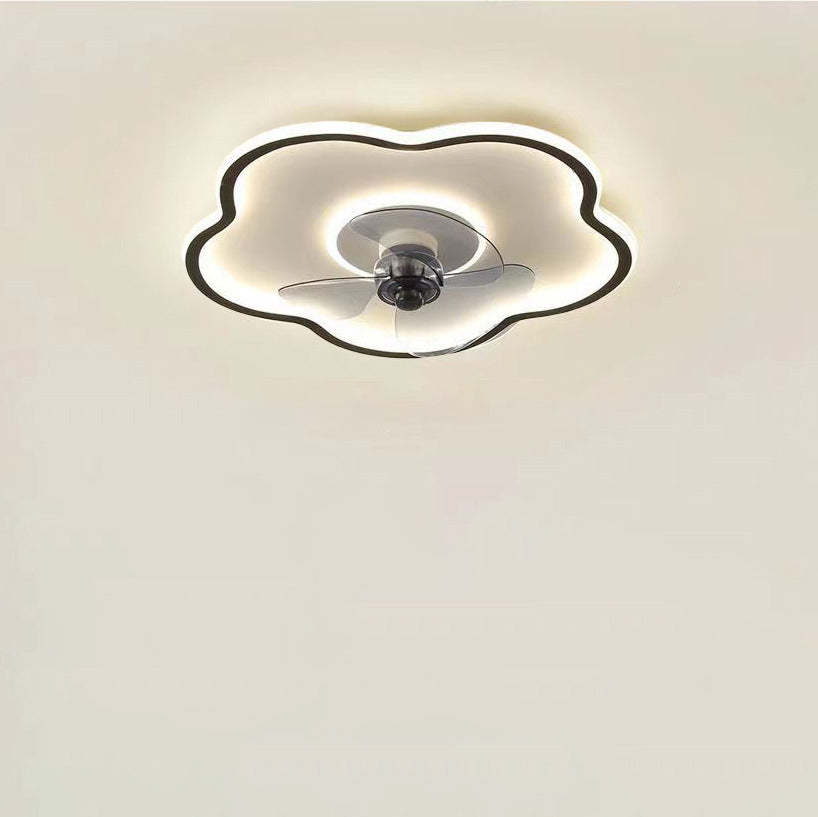 Minimalist Flower Iron Acrylic LED Flush Mount Fan Light