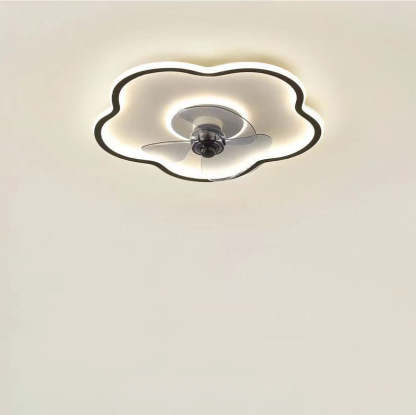 Minimalist Flower Iron Acrylic LED Flush Mount Fan Light