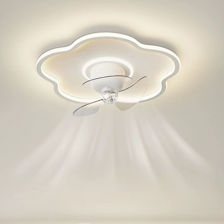 Minimalist Flower Iron Acrylic LED Flush Mount Fan Light
