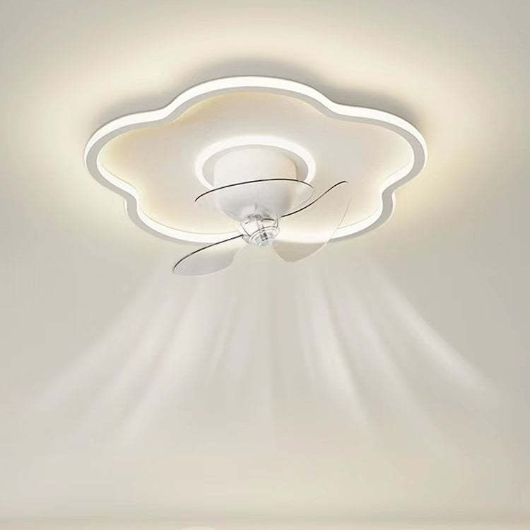 Minimalist Flower Iron Acrylic LED Flush Mount Fan Light