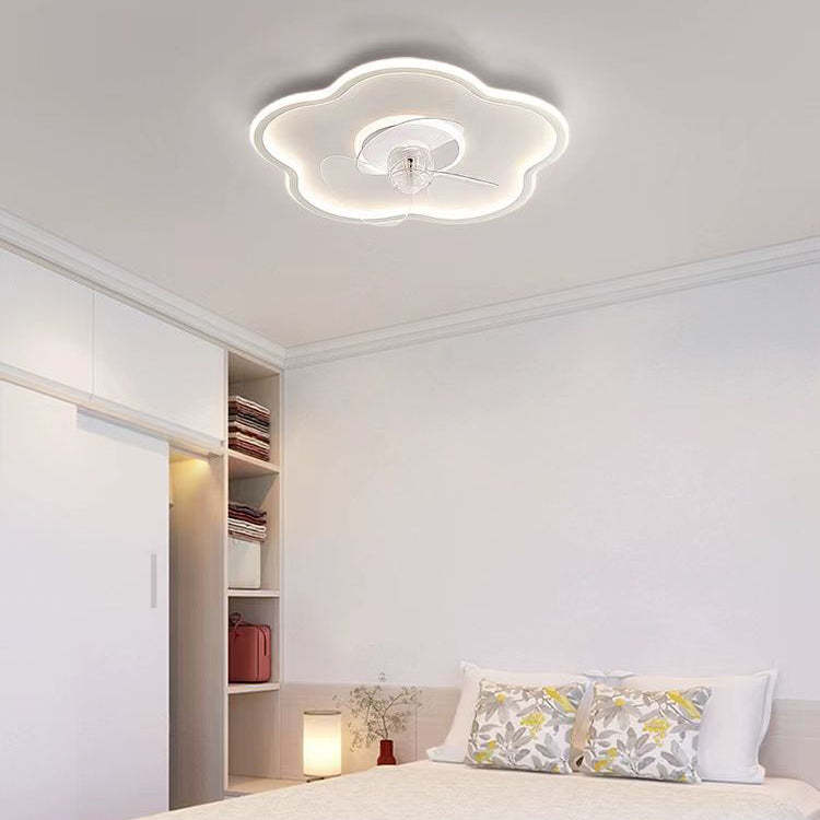 Minimalist Flower Iron Acrylic LED Flush Mount Fan Light