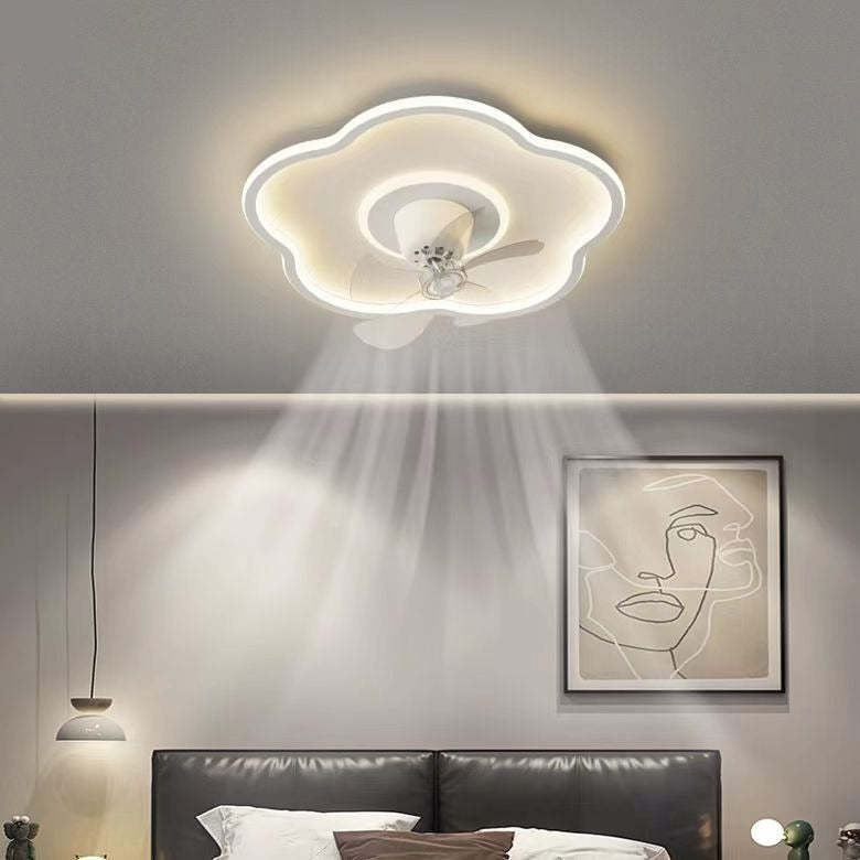 Minimalist Flower Iron Acrylic LED Flush Mount Fan Light