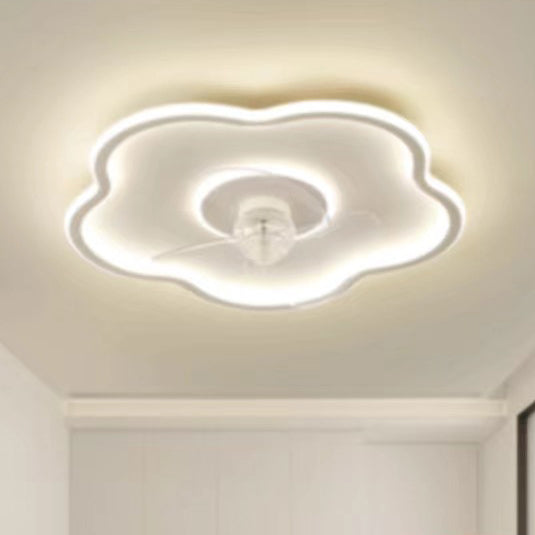 Minimalist Flower Iron Acrylic LED Flush Mount Fan Light