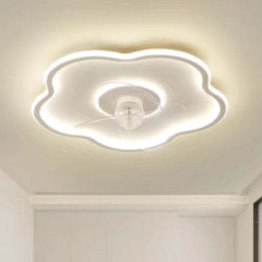 Minimalist Flower Iron Acrylic LED Flush Mount Fan Light