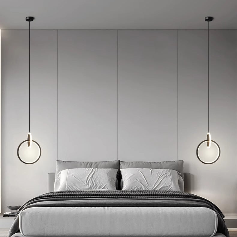 Modern Luxury Oval Iron Silicone Acrylic LED Pendant Light — Gold - Round / Warm Light(3000K) / 110V-120V For US/CA