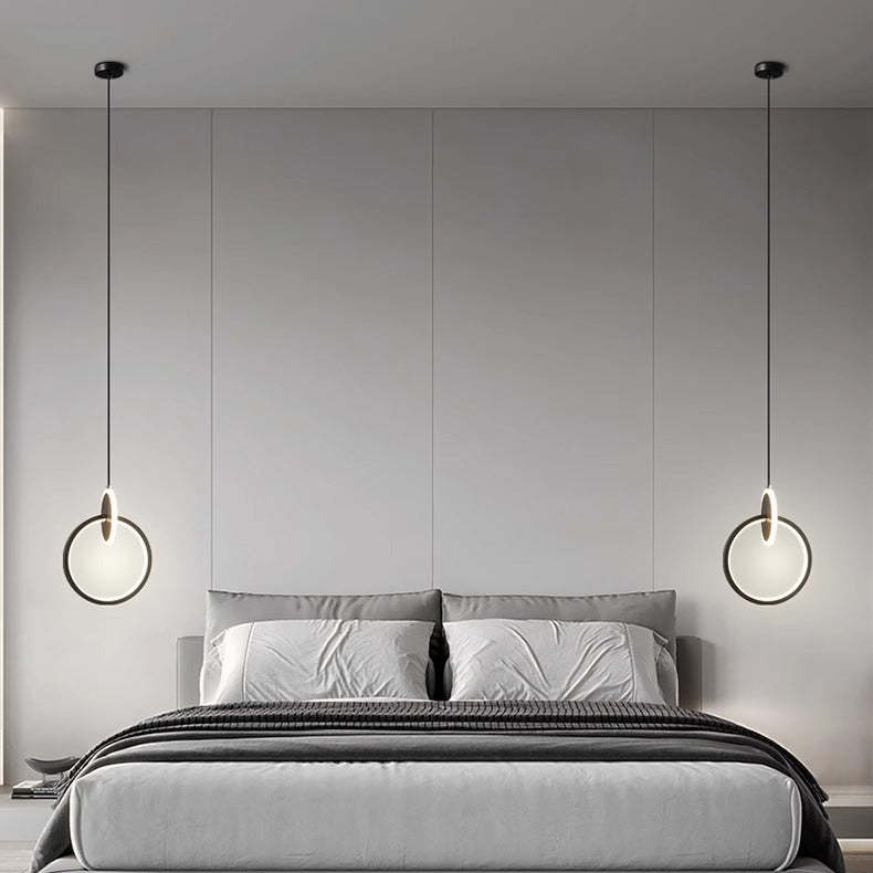 Modern Luxury Oval Iron Silicone Acrylic LED Pendant Light — Gold - Round / Warm Light(3000K) / 110V-120V For US/CA