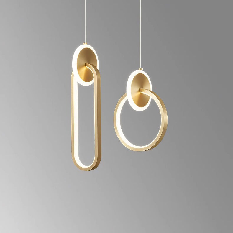 Modern Luxury Oval Iron Silicone Acrylic LED Pendant Light