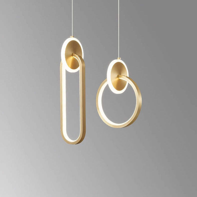 Modern Luxury Oval Iron Silicone Acrylic LED Pendant Light