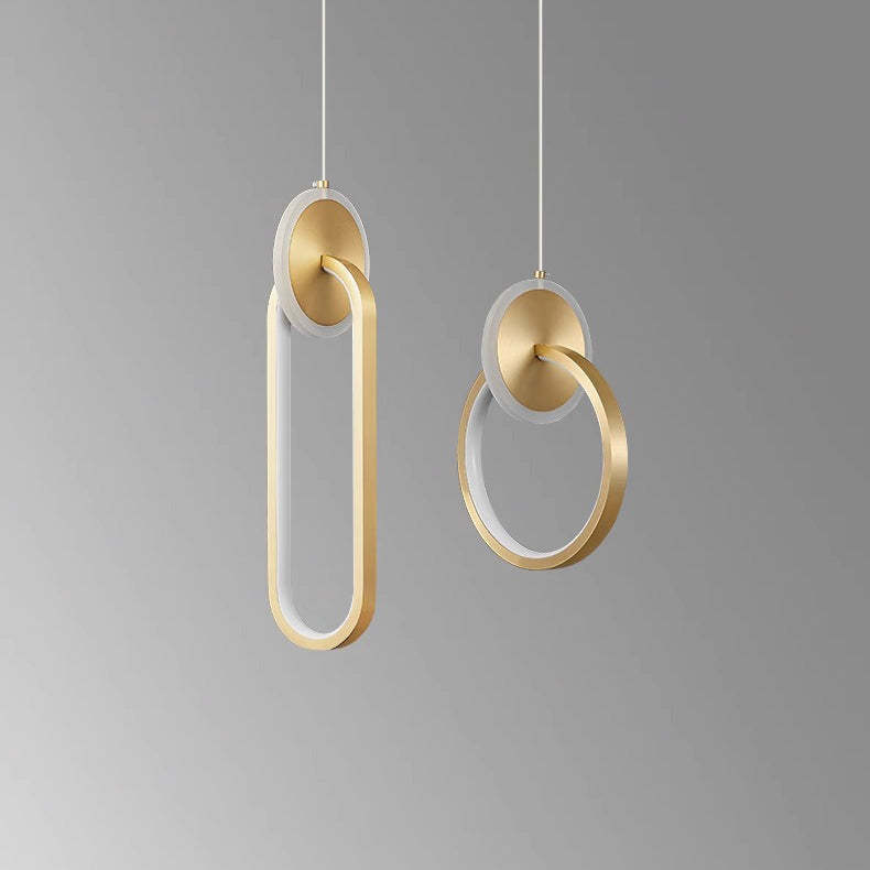 Modern Luxury Oval Iron Silicone Acrylic LED Pendant Light