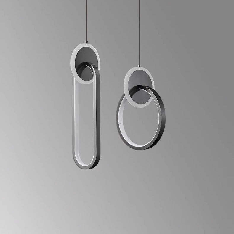 Modern Luxury Oval Iron Silicone Acrylic LED Pendant Light