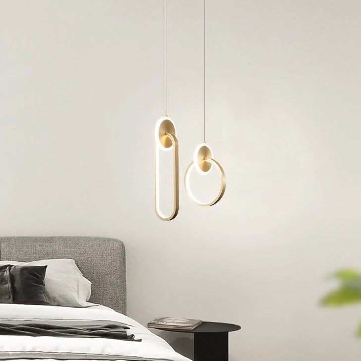 Modern Luxury Oval Iron Silicone Acrylic LED Pendant Light