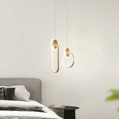 Modern Luxury Oval Iron Silicone Acrylic LED Pendant Light
