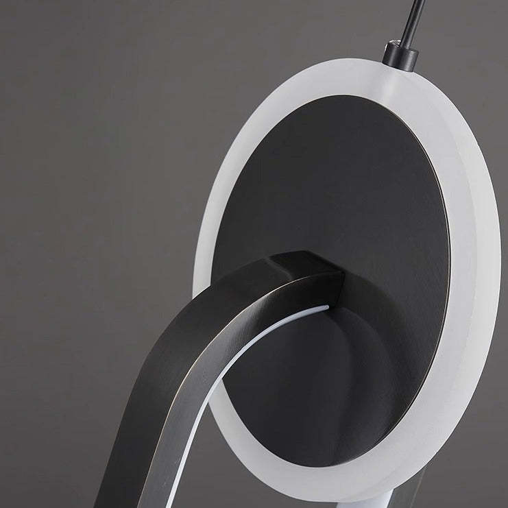Modern Luxury Oval Iron Silicone Acrylic LED Pendant Light — Gold - Oval / Warm Light(3000K) / 110V-120V For US/CA