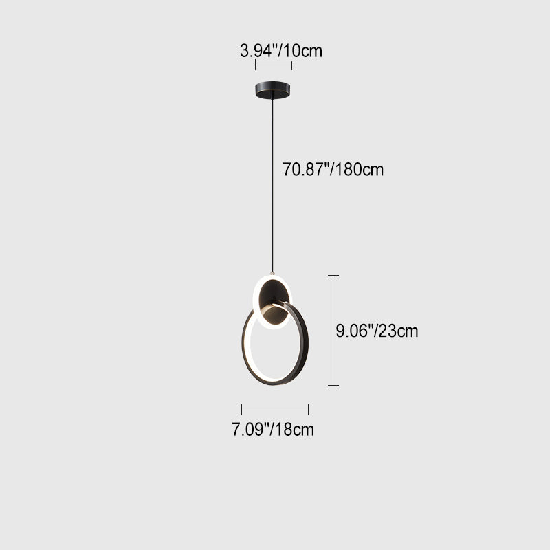 Modern Luxury Oval Iron Silicone Acrylic LED Pendant Light — Gold - Round / Warm Light(3000K) / 220V-240V For UK/AU