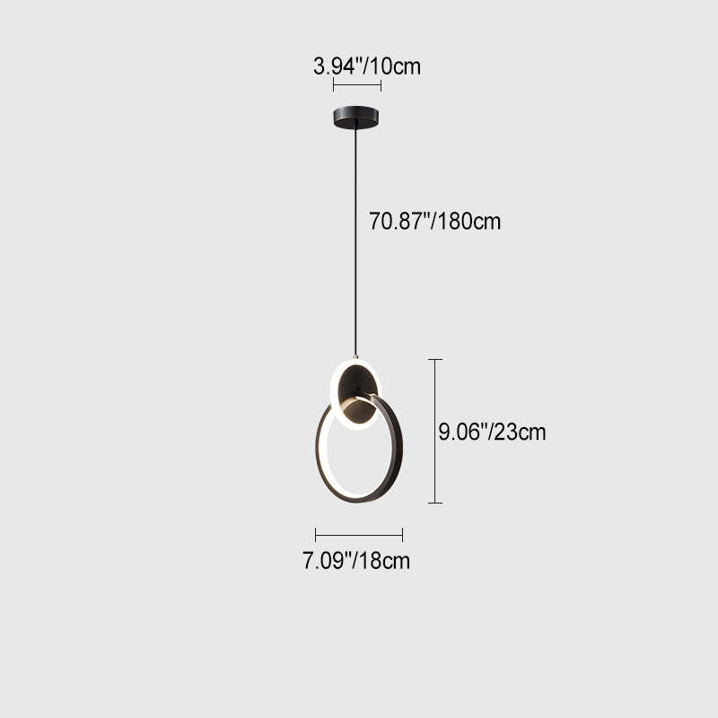 Modern Luxury Oval Iron Silicone Acrylic LED Pendant Light — Gold - Round / Warm Light(3000K) / 220V-240V For UK/AU