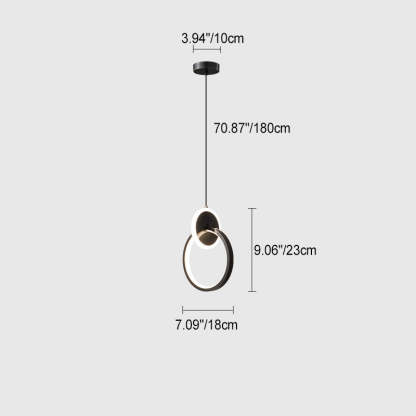 Modern Luxury Oval Iron Silicone Acrylic LED Pendant Light — Gold - Round / Warm Light(3000K) / 220V-240V For UK/AU