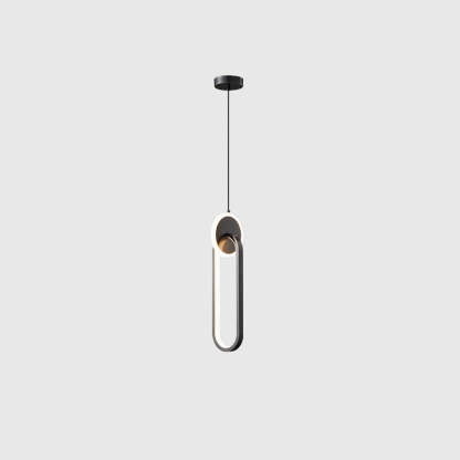 Modern Luxury Oval Iron Silicone Acrylic LED Pendant Light
