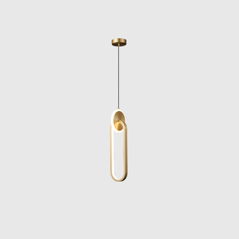 Modern Luxury Oval Iron Silicone Acrylic LED Pendant Light