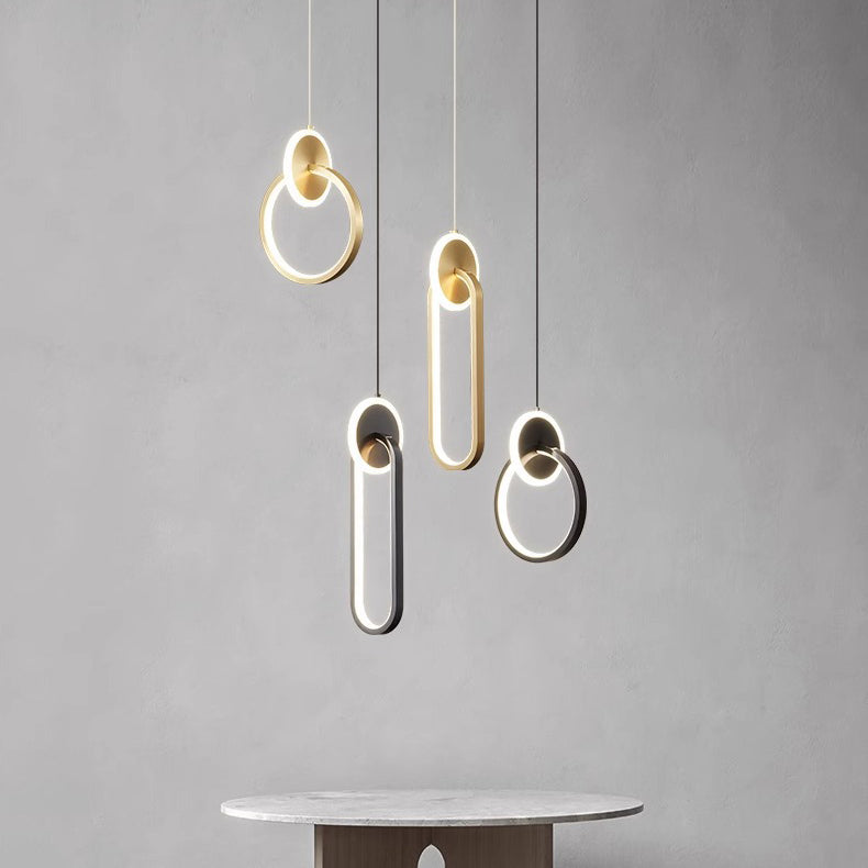 Modern Luxury Oval Iron Silicone Acrylic LED Pendant Light