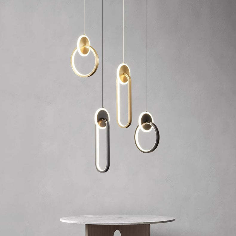 Modern Luxury Oval Iron Silicone Acrylic LED Pendant Light