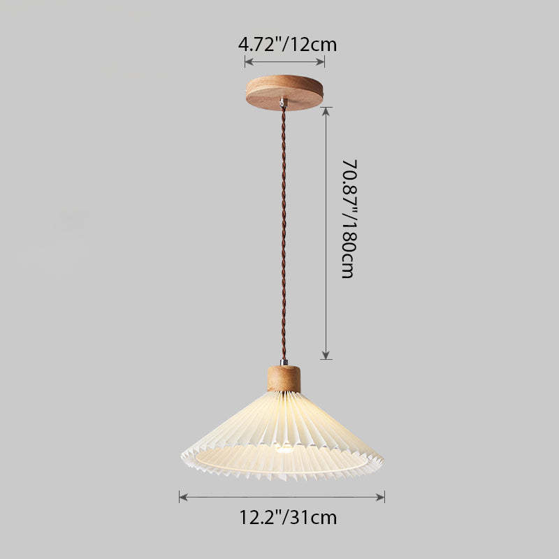 Nordic Pleated Skirt Fabric Iron Pendant Light