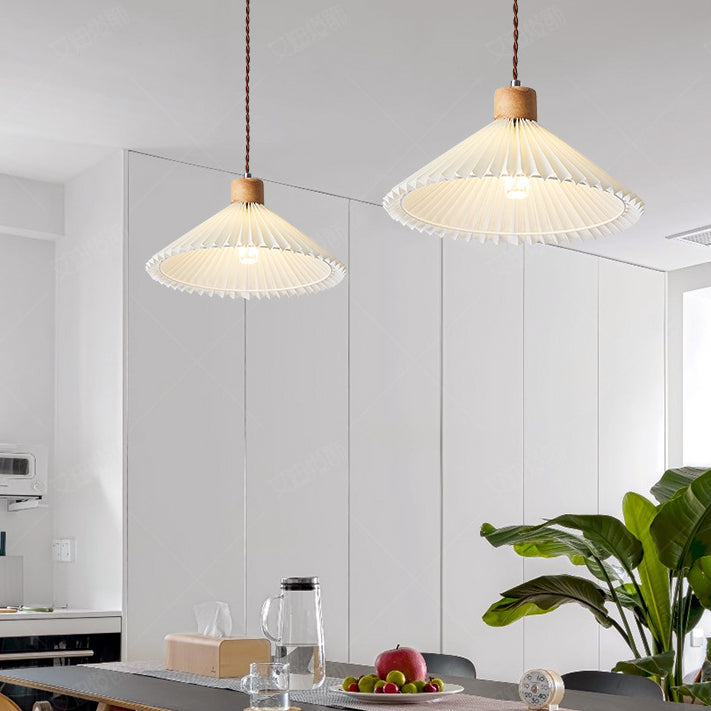 Nordic Pleated Skirt Fabric Iron Pendant Light