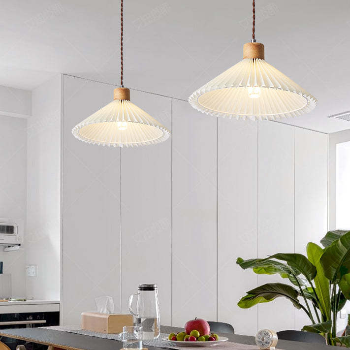 Nordic Pleated Skirt Fabric Iron Pendant Light