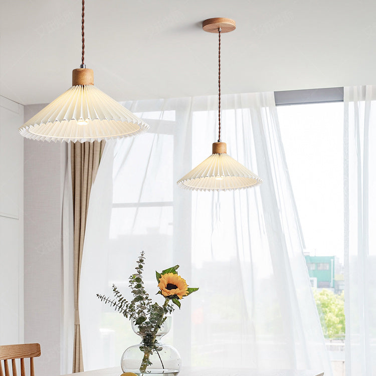 Nordic Pleated Skirt Fabric Iron Pendant Light