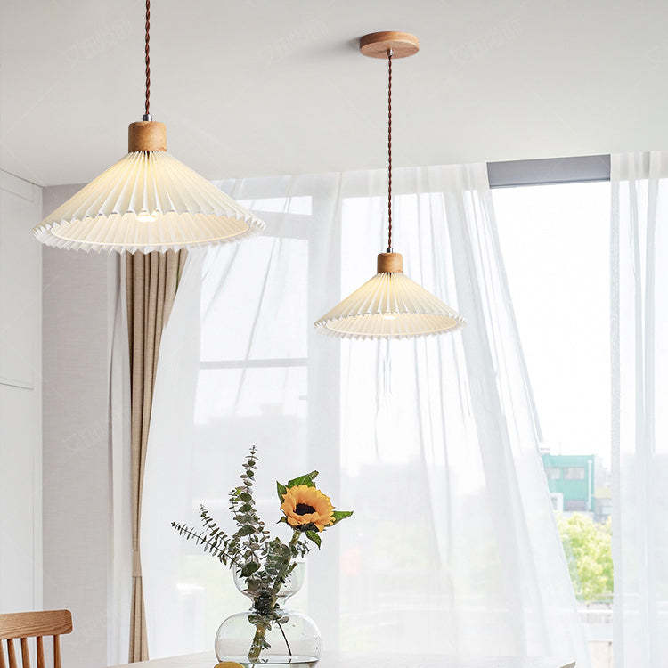 Nordic Pleated Skirt Fabric Iron Pendant Light