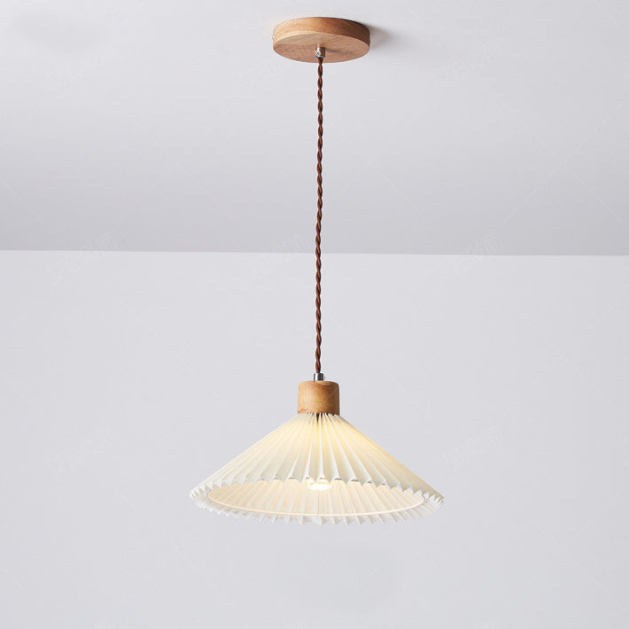 Nordic Pleated Skirt Fabric Iron Pendant Light