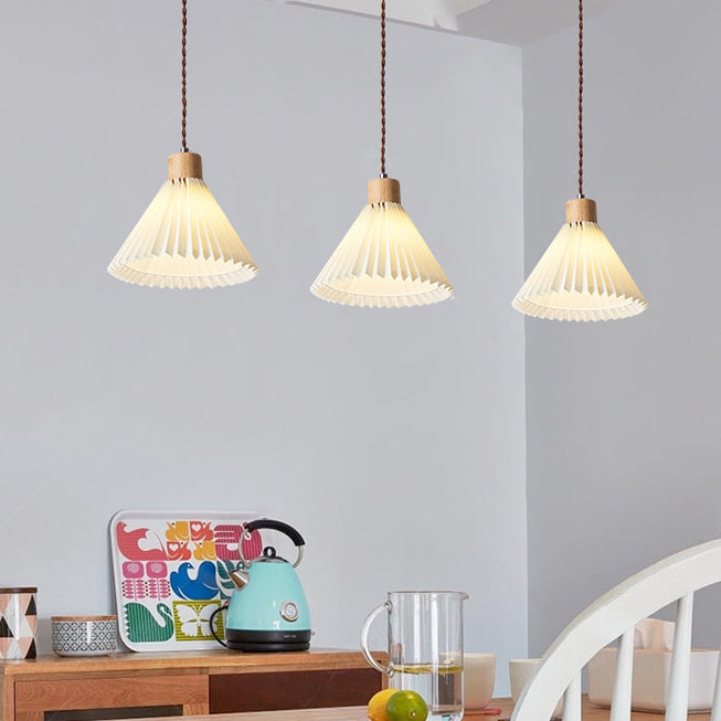 Nordic Pleated Skirt Fabric Iron Pendant Light