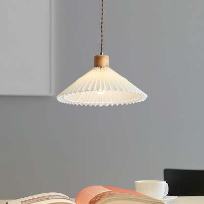 Nordic Pleated Skirt Fabric Iron Pendant Light
