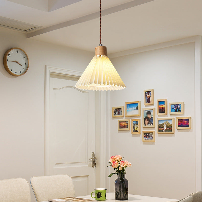 Nordic Pleated Skirt Fabric Iron Pendant Light