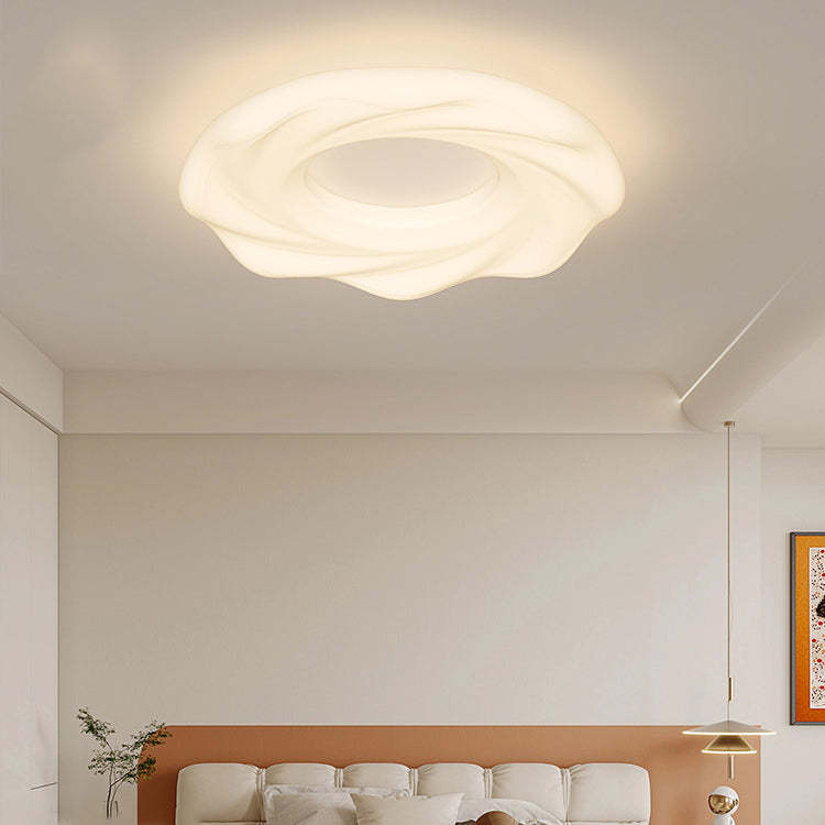 Nordic Cream Iron Cookie LED Flush Mount Light