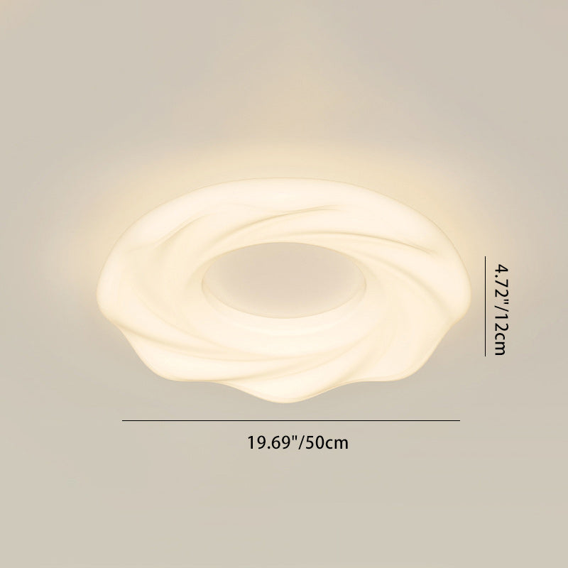 Nordic Cream Iron Cookie LED Flush Mount Light