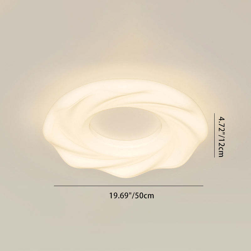 Nordic Cream Iron Cookie LED Flush Mount Light