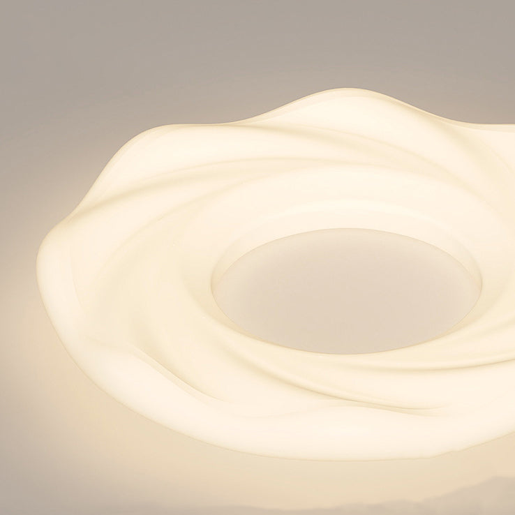 Nordic Cream Iron Cookie LED Flush Mount Light