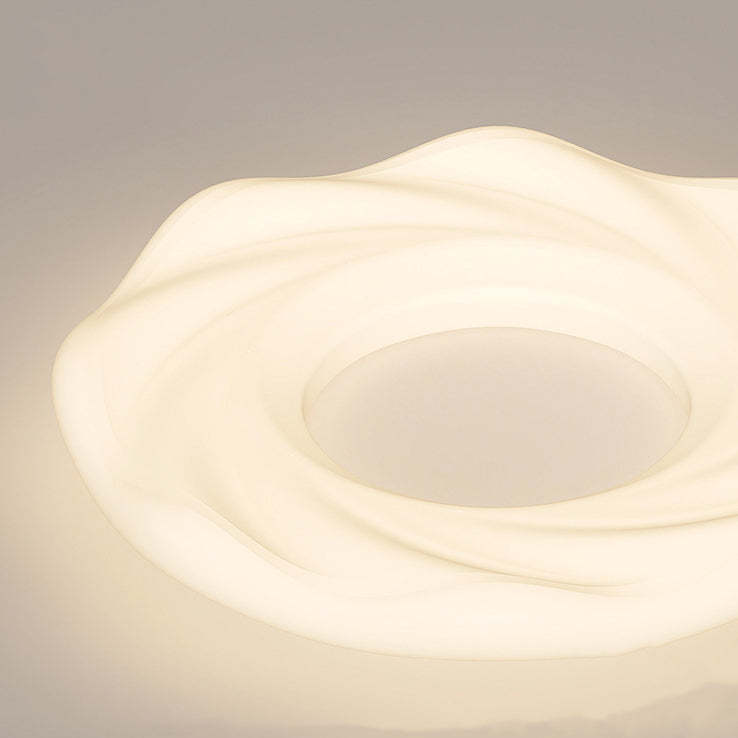 Nordic Cream Iron Cookie LED Flush Mount Light