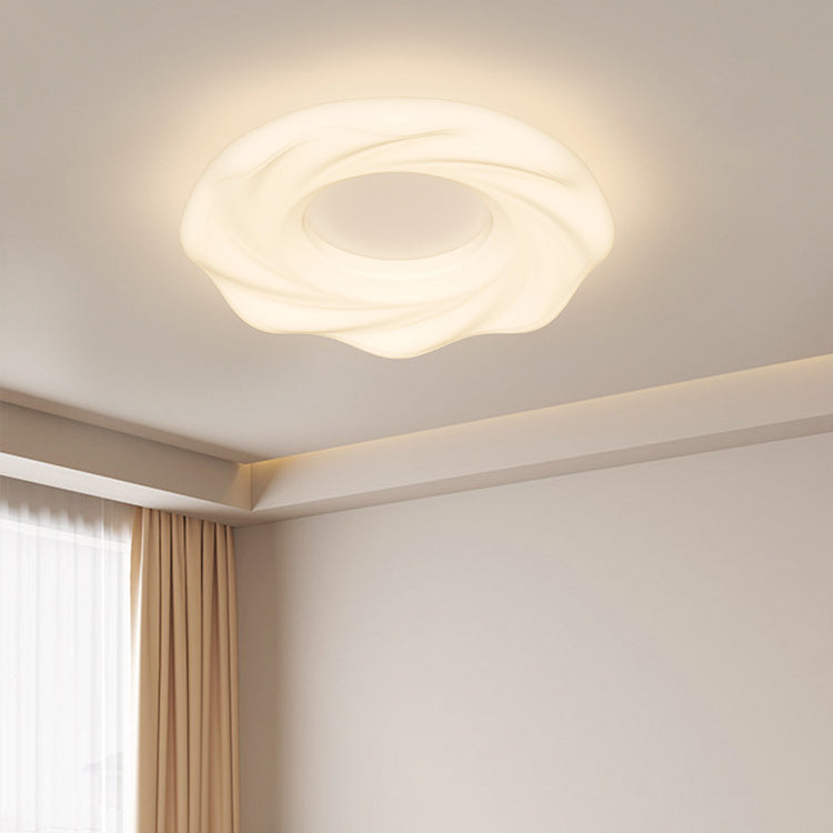 Nordic Cream Iron Cookie LED Flush Mount Light