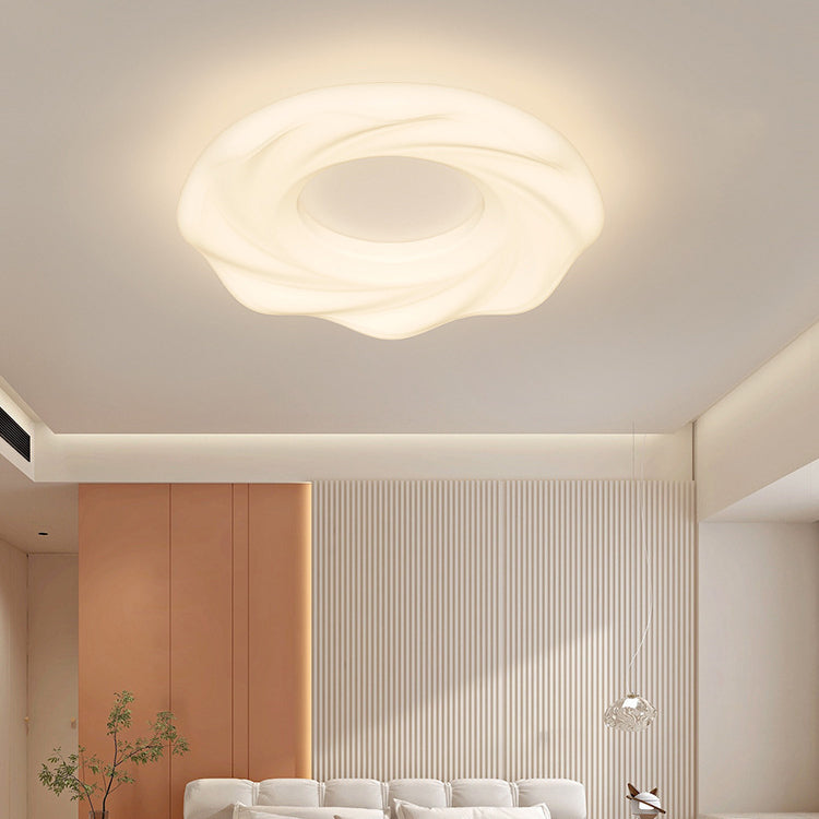 Nordic Cream Iron Cookie LED Flush Mount Light