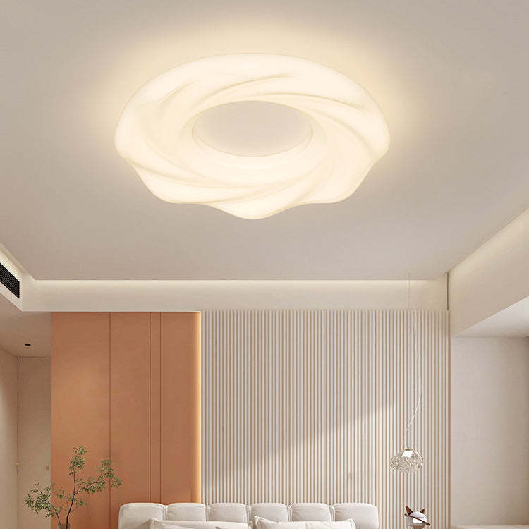 Nordic Cream Iron Cookie LED Flush Mount Light